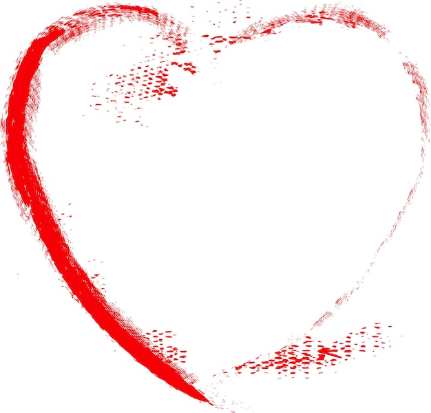 Herz grunge farbe valentinstag pinsel zeichnung grunge herz vektorelement für ihr design hören