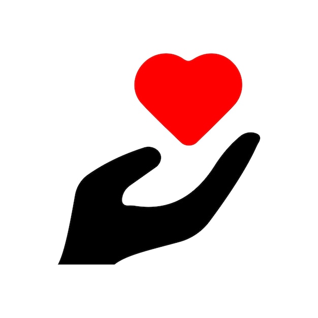 HerzHandSymbolLiebeVektorIllustration Premium Vektor