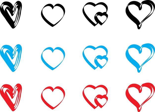 Herz-IllustrationHerz-Design-Symbol flachModerne flache Valentinstag-LiebeszeichenSymbol für Webseiten-Design