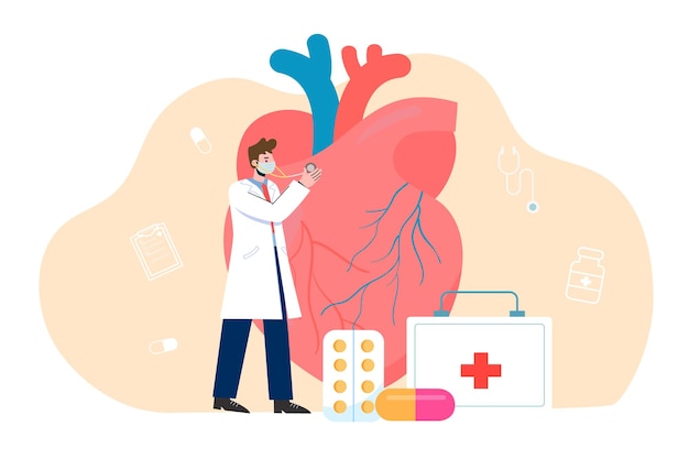Herz-Illustrationsdesign des medizinischen Gesundheitsthemas