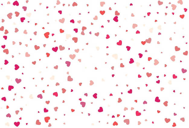 Herz-Konfetti von Valentines-Blütenblättern Schöne Konfetti-Herzen, die auf den Hintergrund fallen Einladungsvorlage Hintergrunddesign Grußkarte Poster Valentinstag und Frauentag Vektor-Illustration
