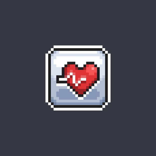 Herz-Linienzeichen im Pixel-Art-Stil