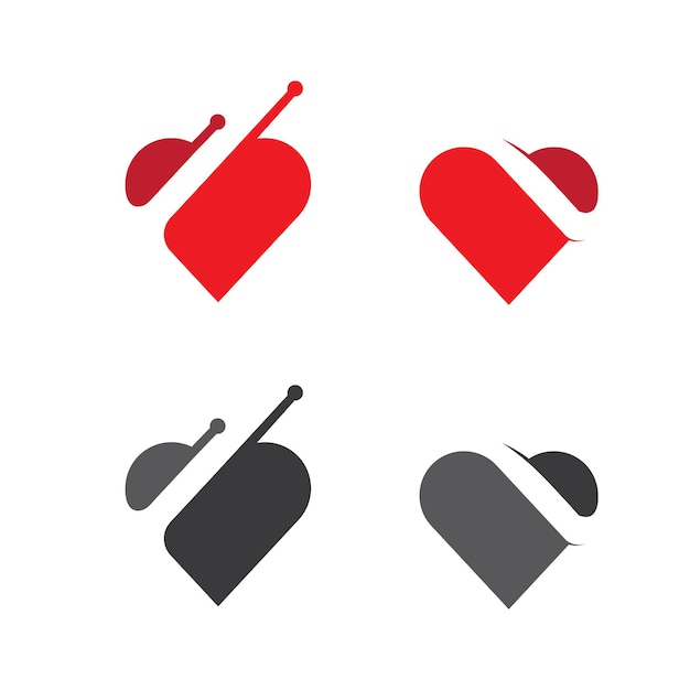 Herz-Logo und Schönheits-Liebes-Vektor-Symbol Valentinsgruß und romantisches Illustrationsdesign Vorlagensymbol