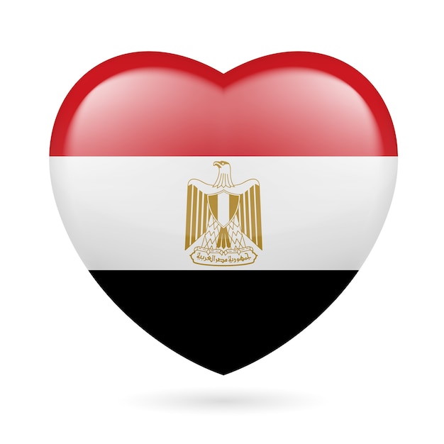 Herz mit ägyptischen flaggenfarben ich liebe ägypten