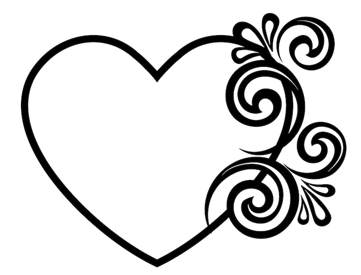 Vektor herz mit floralen ornamenten verziert. vorlage für die valentinstagsgrußkarte