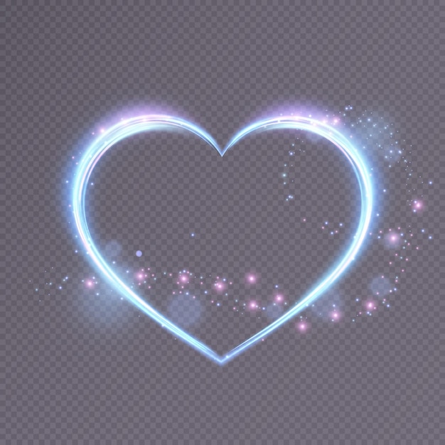 Herz mit leuchtendem neoneffekt für die gestaltung von valentinsgrüßen, liebeserklärungen,