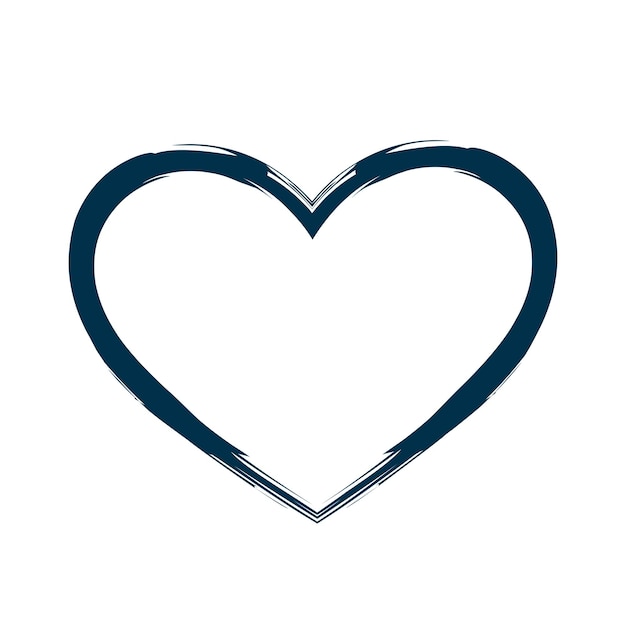 Herz-symbol mit trockener pinselstriche