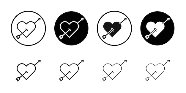 Herz und Pfeil Amour Icon Line Art Vektor