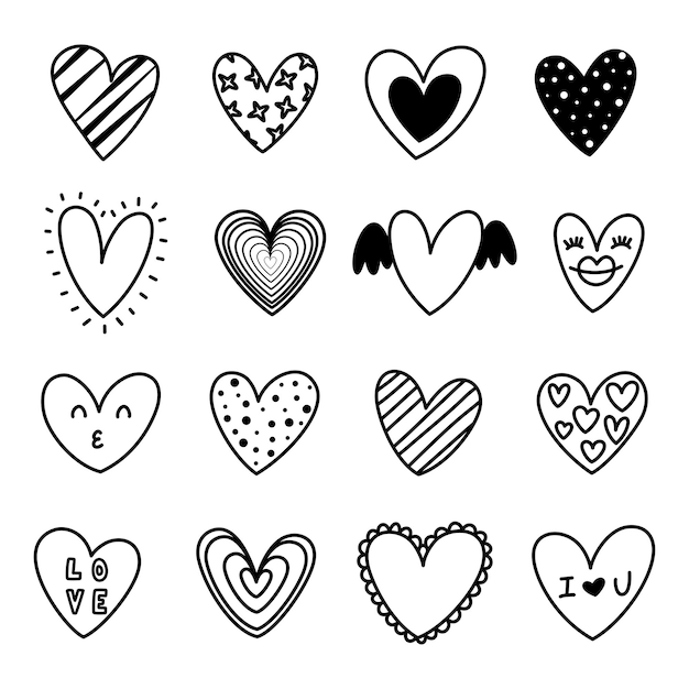 Herzenssatz im Doodle-Stil