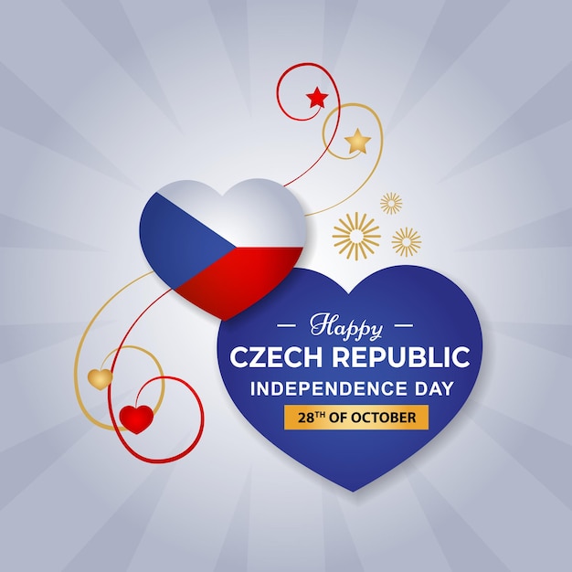 Herzflagge der Tschechischen Republik für den Unabhängigkeitstag