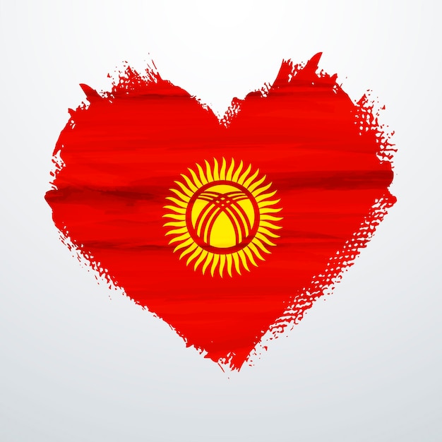 Herzförmige flagge kirgisistans