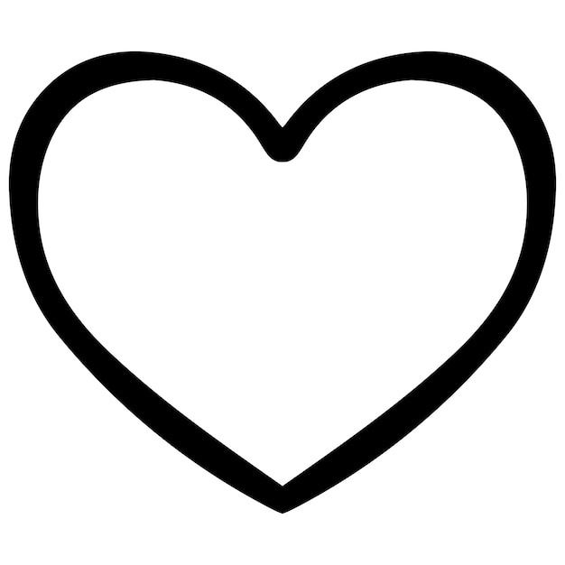 Herzform schwarze umriss-symbol zeichen symbol der liebe element zur dekoration glücklicher feiertag vektor illustrierung