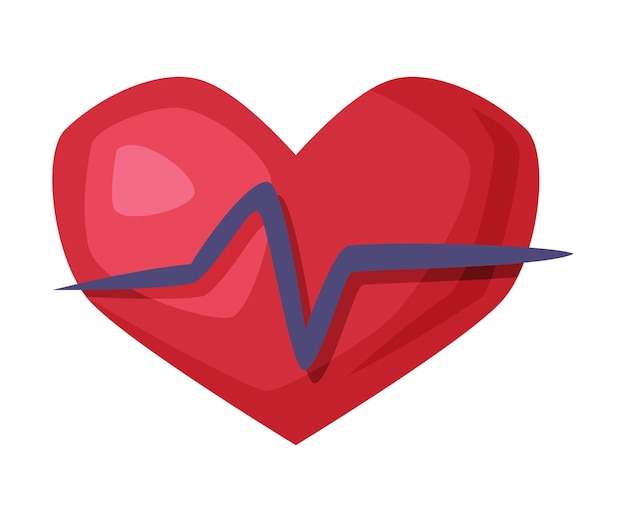 Herzschlag herzschlag puls gesundes lebensstil konzept zeichentrickfilm-stil vektor-illustration