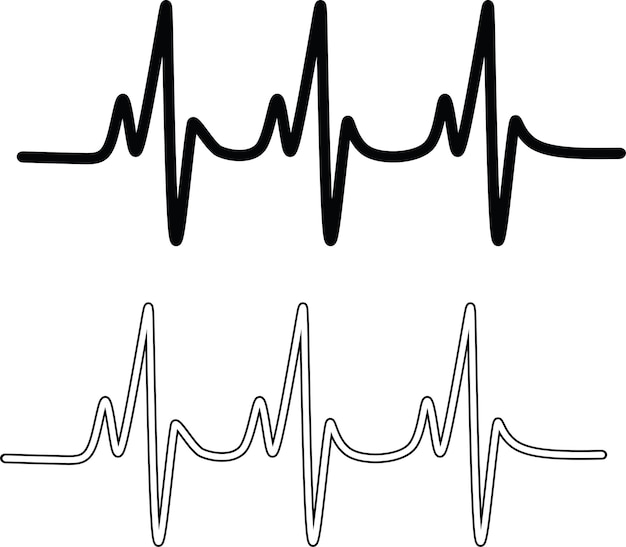 Herzschlag-kardiogramm-silhouette-vektordesign
