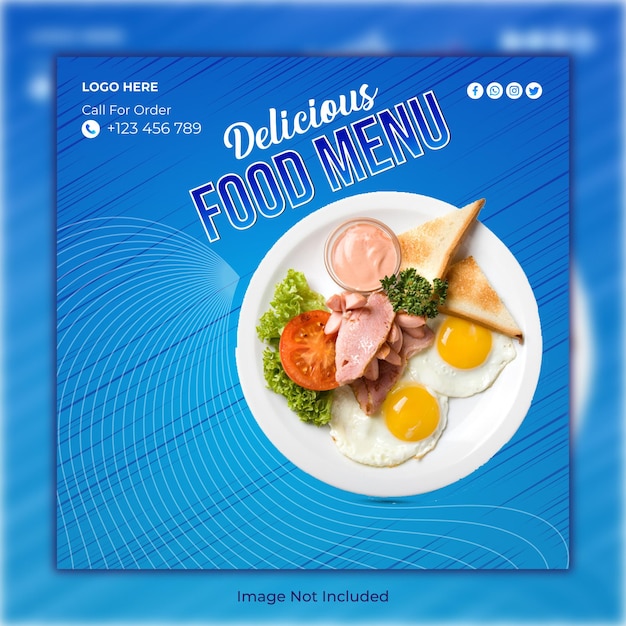 Heute food menu social media post banner template design