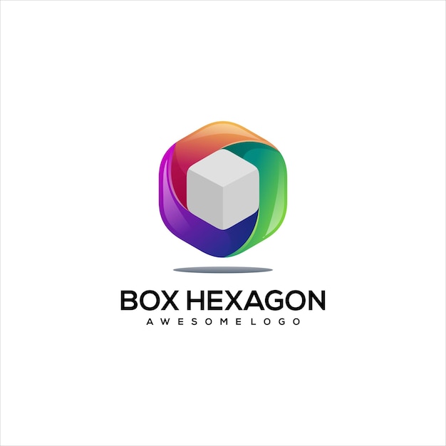 Hexagon logo farbverlauf bunt