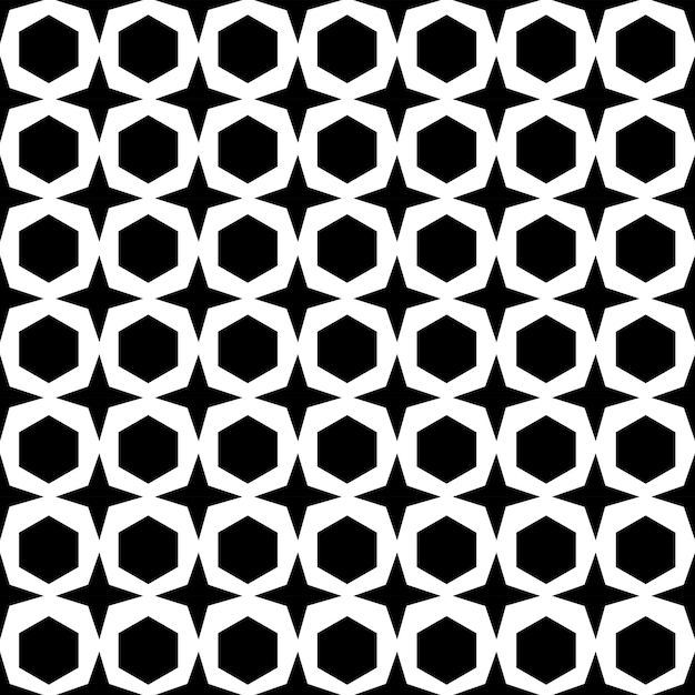 Hexagon schwarz-weiß-geometrie-muster nahtloser hintergrund