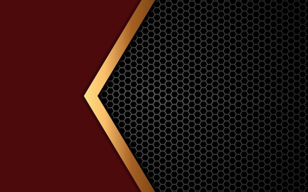 Hexagon und roter Goldhintergrund