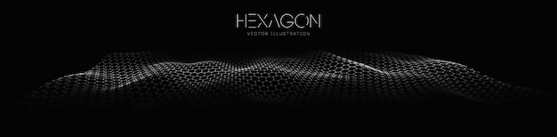 Hexagon-Wellenvektorvorlage Moderner 3D-Grafik-geometrischer Hintergrund Digitaler Technologie-Webfluss-Zusammenfassungshintergrund EPS 10