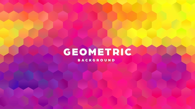 Hexagonal polygonal abstrakter Hintergrund farbenfrohes Dreieck-Gradient-Design niedrige Poly-Hexagon-Form