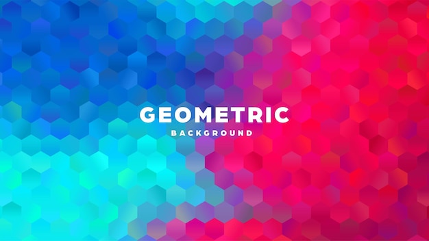 Hexagonal polygonal abstrakter Hintergrund farbenfrohes Dreieck-Gradient-Design niedrige Poly-Hexagon-Form
