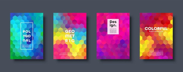 Hexagonaler polygonaler abstrakter Hintergrund Farbiges Dreieck-Gradienten-Design Niedriges Poly-Hexagon-Banner Vektor-Illustration