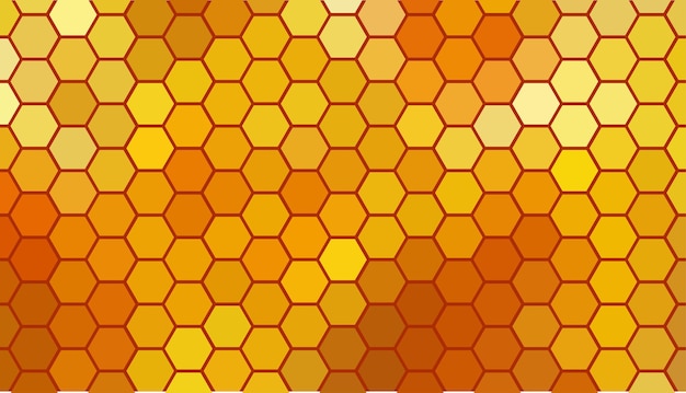 Hexagonmosaikhintergrund, abstrakte orange Bienenwabe.