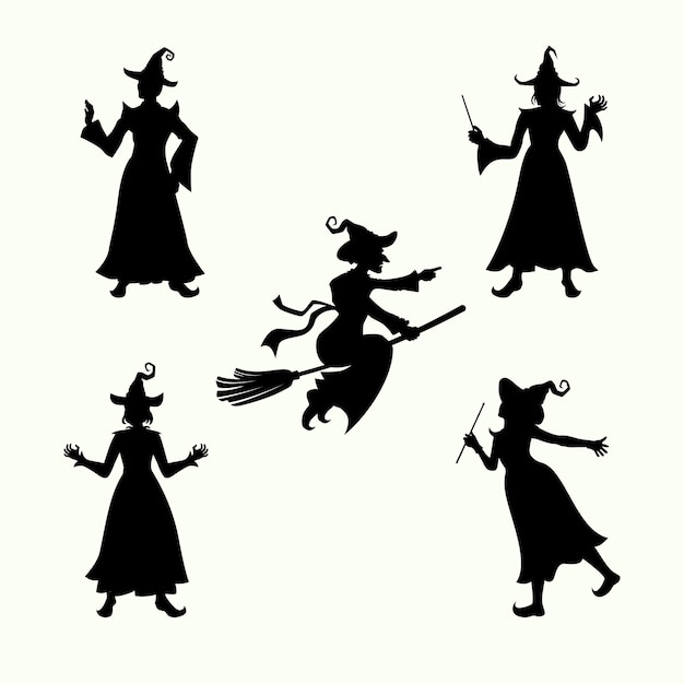 Hexe Happy Halloween gruseliger Cartoon-Illustrationsvektor