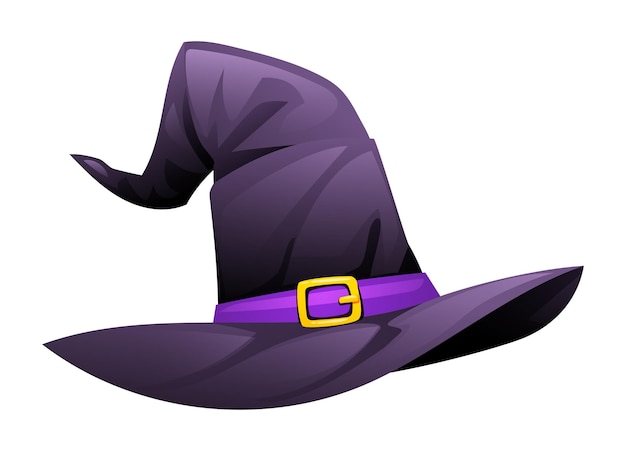 Hexenhut für Halloween-Party Cartoon-Illustration Vektor isoliert auf weißem Hintergrund