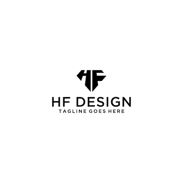 Hf fh initial-logo-design für ihr unternehmen