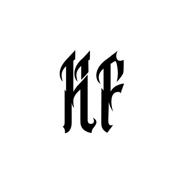 HF Monogramm Logo Design Buchstabe Text Name Symbol Monochrome Logo Alphabet Zeichen Einfaches Logo