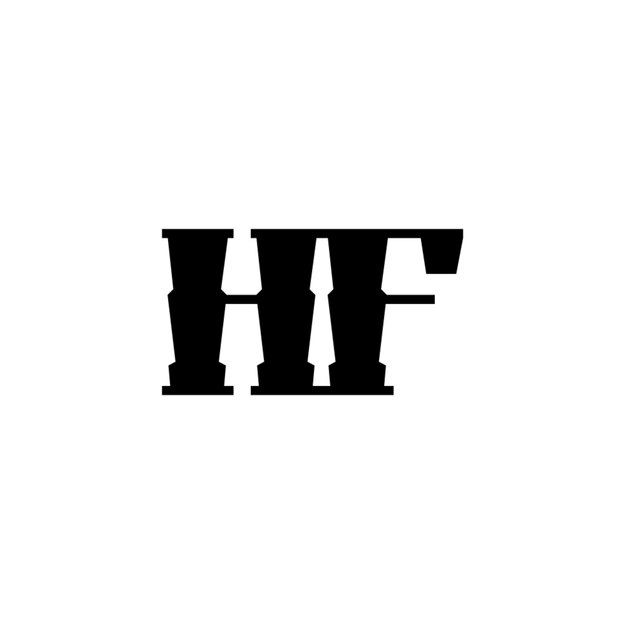 HF Monogramm Logo Design Buchstabe Text Name Symbol Monochrome Logo Alphabet Zeichen Einfaches Logo