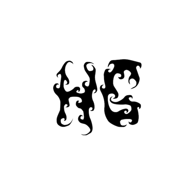 HG Monogramm Logo Design Buchstaben Text Name Symbol Monochrom Logotyp Alphabet Zeichen Einfaches Logo