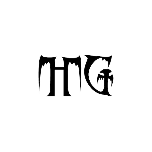 HG Monogramm Logo Design Buchstaben Text Name Symbol Monochrom Logotyp Alphabet Zeichen Einfaches Logo