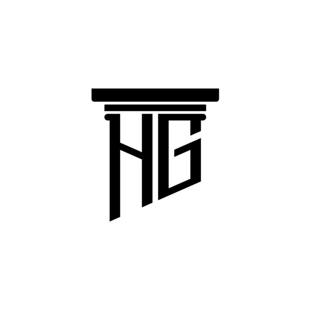 HG Monogramm Logo Design Buchstaben Text Name Symbol Monochrom Logotyp Alphabet Zeichen Einfaches Logo