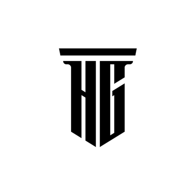 HG Monogramm Logo Design Buchstaben Text Name Symbol Monochrom Logotyp Alphabet Zeichen Einfaches Logo
