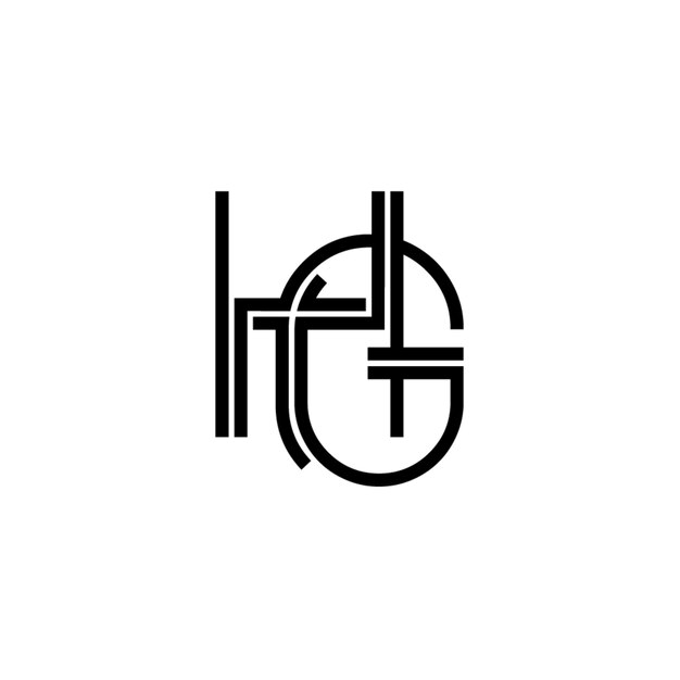 HG Monogramm Logo Design Buchstaben Text Name Symbol Monochrom Logotyp Alphabet Zeichen Einfaches Logo