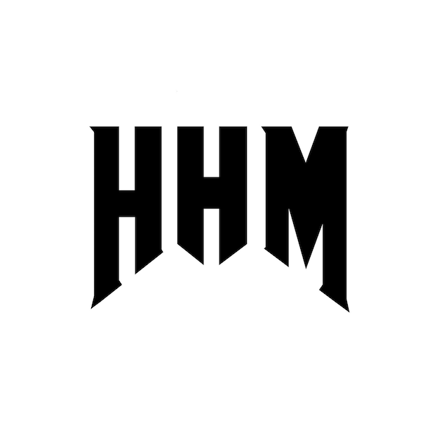 HHM Buchstaben Logo Design für Technologieunternehmen HHM Logo Design schwarz-weiße Farbkombination HHM Logo HHM Vektor HHM Design HHM Icon HHM Alphabet HHM Typografie Logo Design