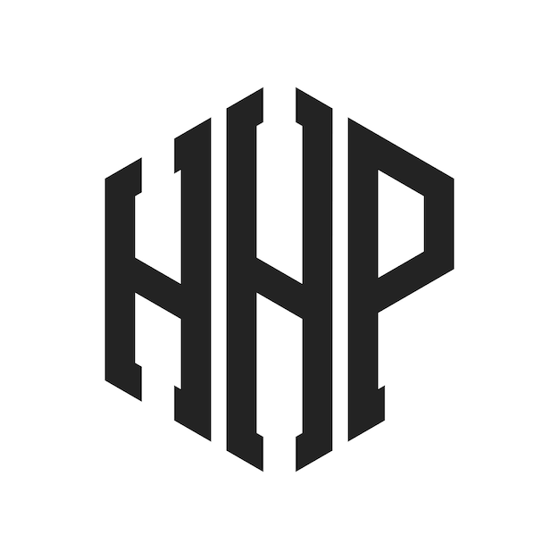 HHP-Logo-Design Anfangsbuchstaben HHP-Monogramm-Logo in sechseckiger Form