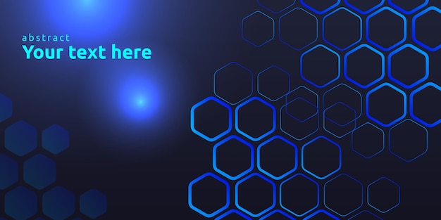 Hi-Tech-digitale, moderne, kreative, blaue, dynamische Farbverlaufsfarbe im futuristischen Hexagon-Illustrator des Geschäfts