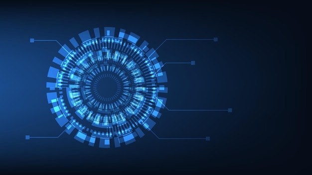 Hi-Tech-Kreis digitaler HUD-Bildschirm für modernes Grafikdesign, futuristischer Technologiehintergrund
