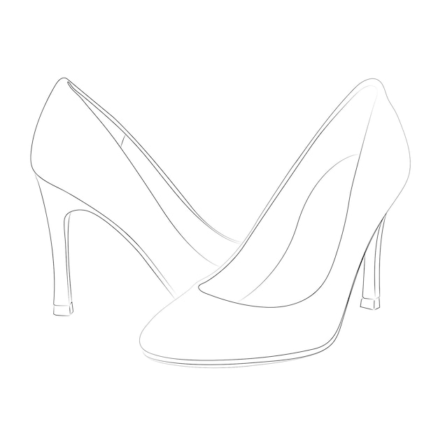 High heels umriss-stil-vektor-design-element-illustration