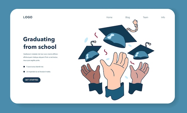 Highschool- oder College-Abschluss-Web-Banner oder Zielseite