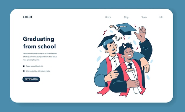 Highschool- oder College-Abschluss-Web-Banner oder Zielseite