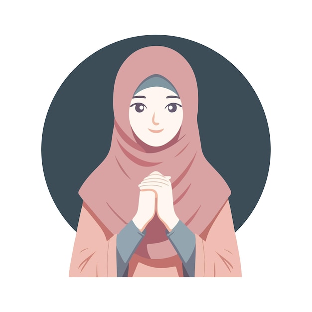 Hijab-Mädchen beten muslimische Islam Ramadan Clipart Vektor-Illustration
