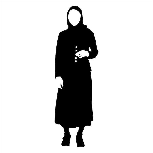 Vektor hijab style frau vektor silhouette schwarze farbe eine stilvolle hijab frau vektor silhouette