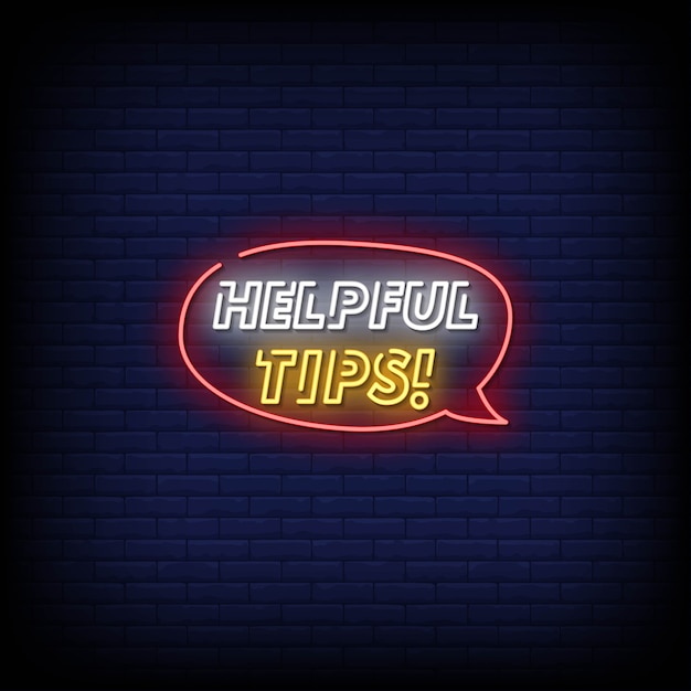 Hilfreiche tipps neon signs style text