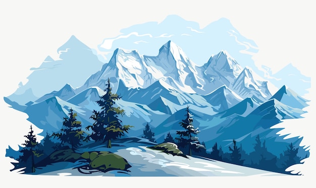 Himalaya-Vektor flache minimalistische isolierte Vektorstilillustration