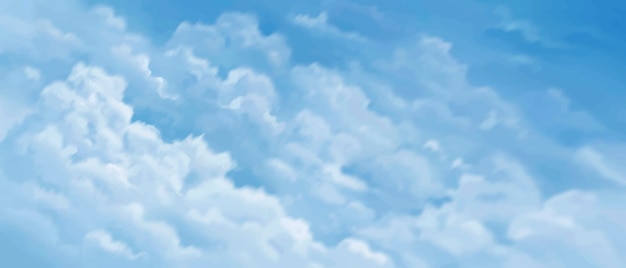 Himmel- und Wolkenvektor-Bannervorlage