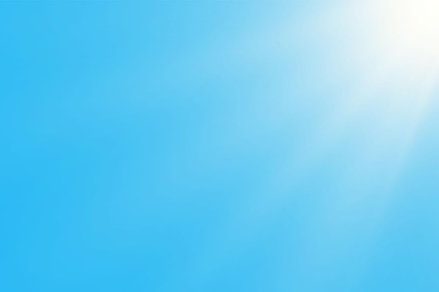 Himmelblauer hintergrund mit farbverlaufhimmel mit sonnevektorillustration